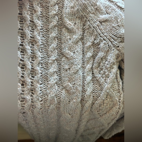 Cable Knit Beige and Light Pink Sweater - Picture 5 of 5